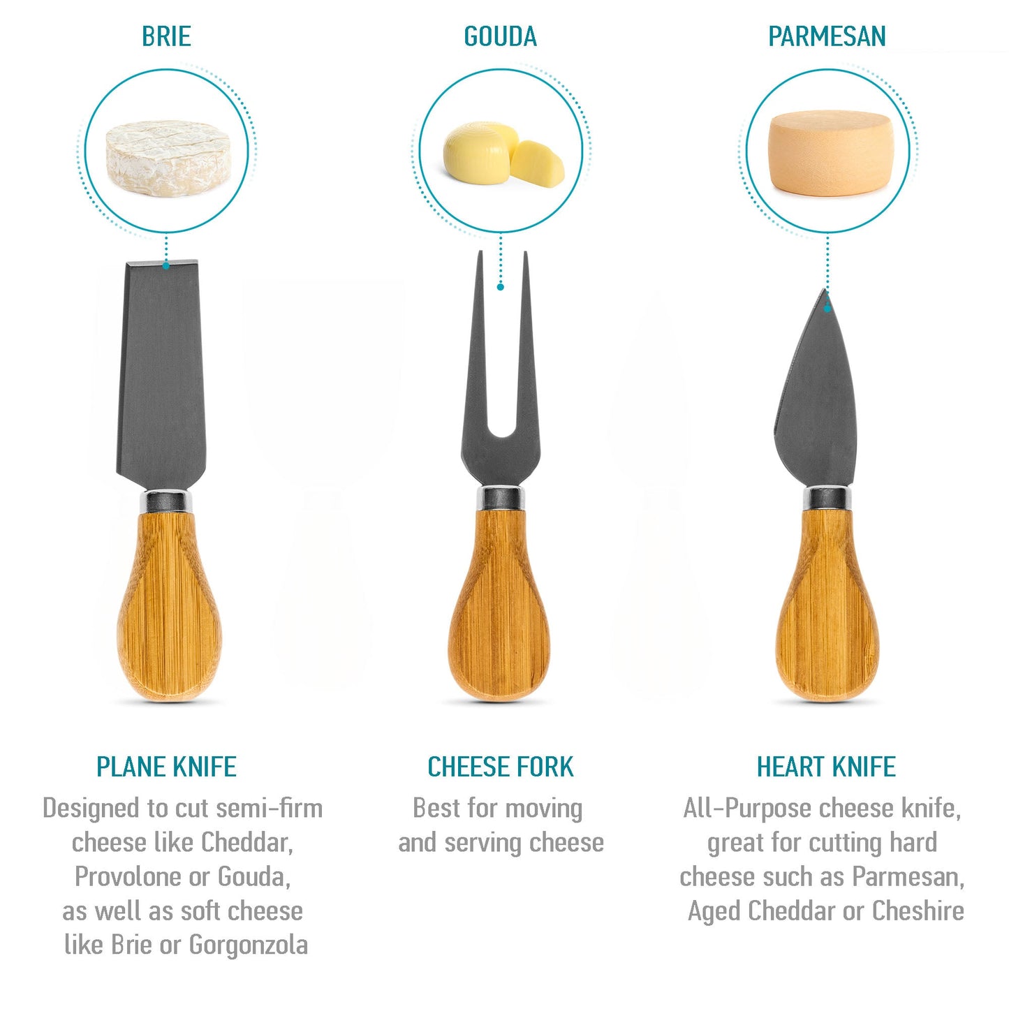 Bamboo Cheese Board and Knife Set | Harlow & Hearth