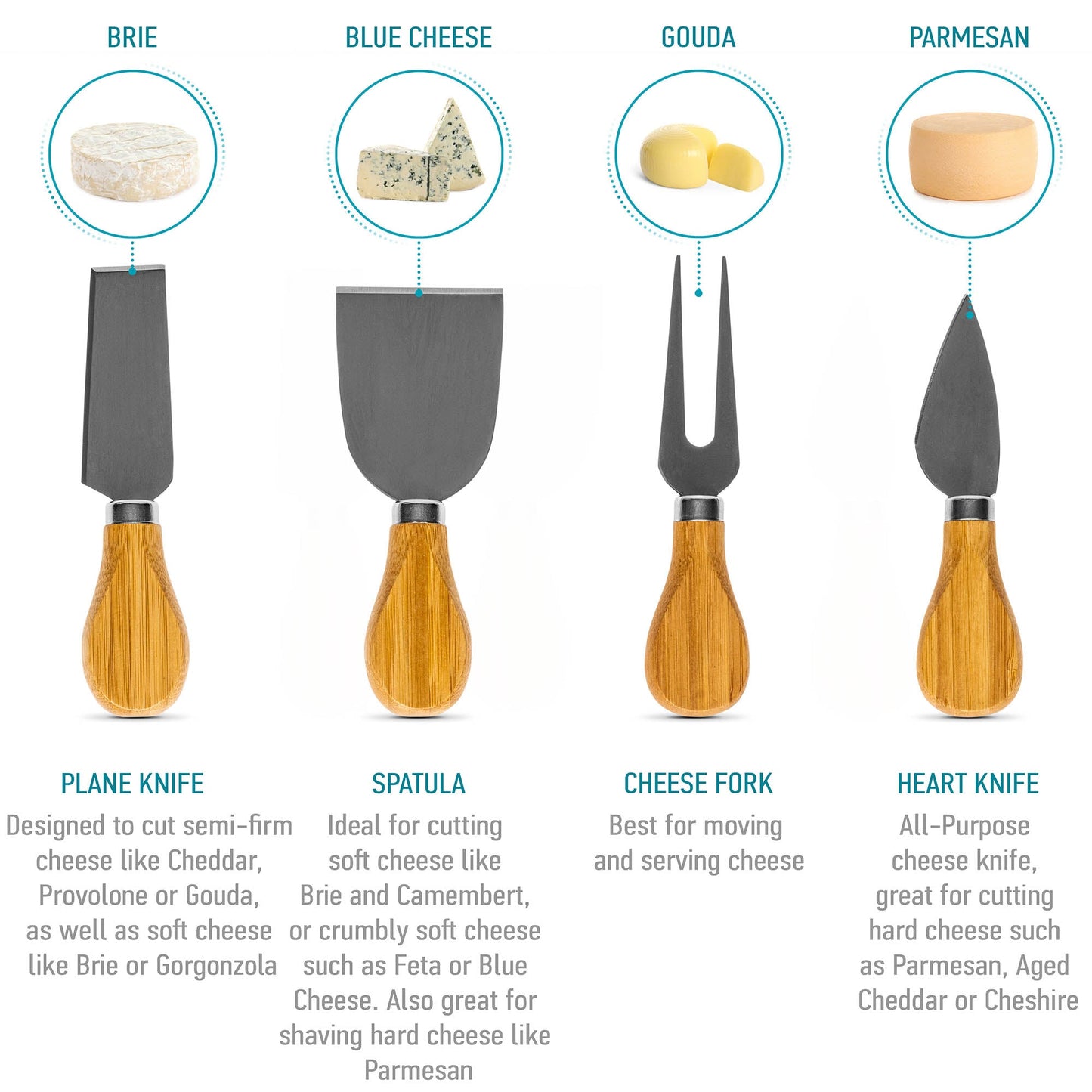 Bamboo Cheese Board and Knife Set | Harlow & Hearth