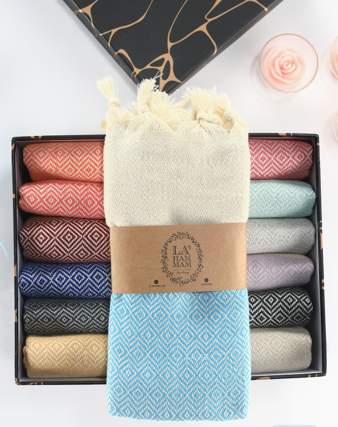 Diamond Turkish Cotton Hand Towel | Harlow & Hearth