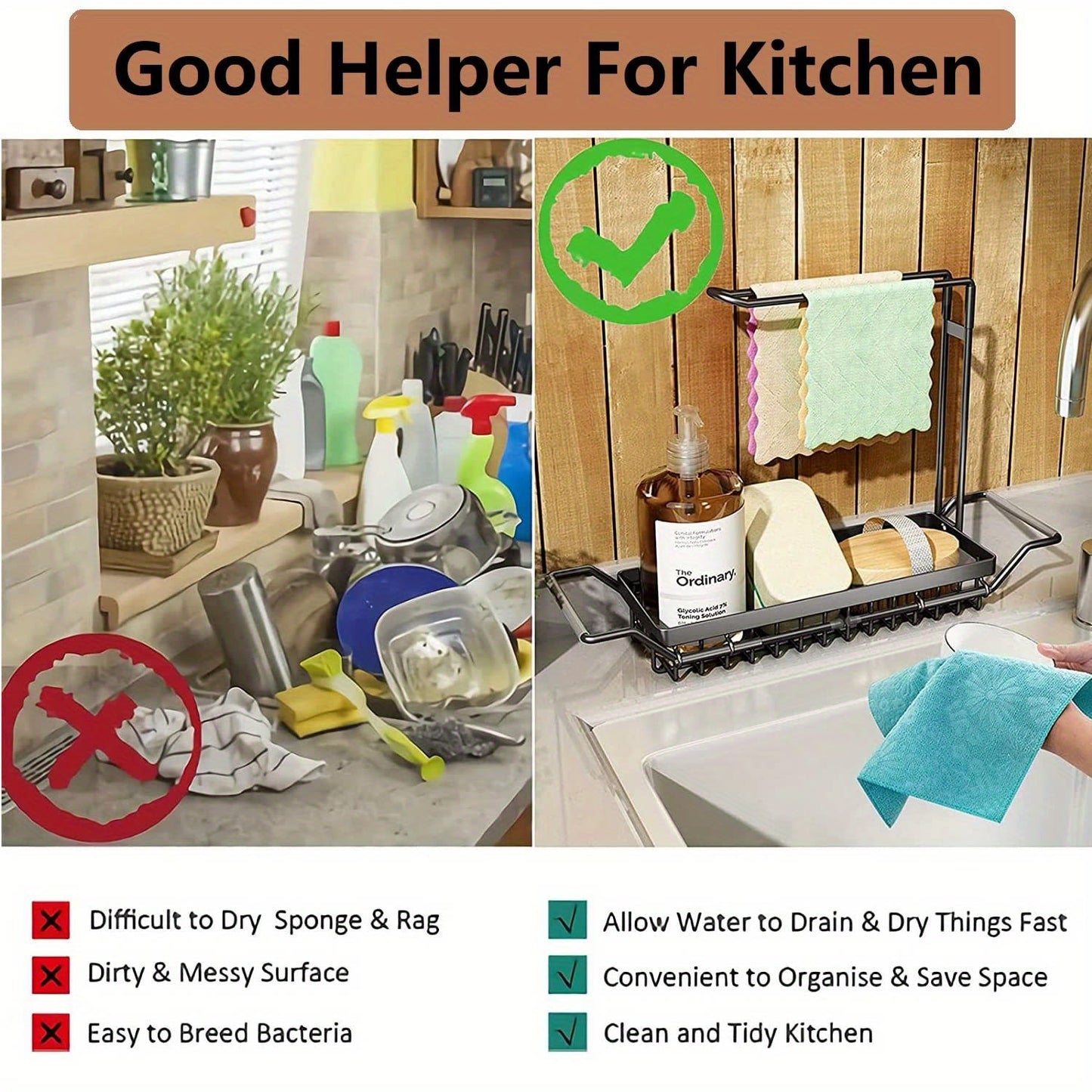 Expandable Kitchen Sink Caddy | Harlow & Hearth